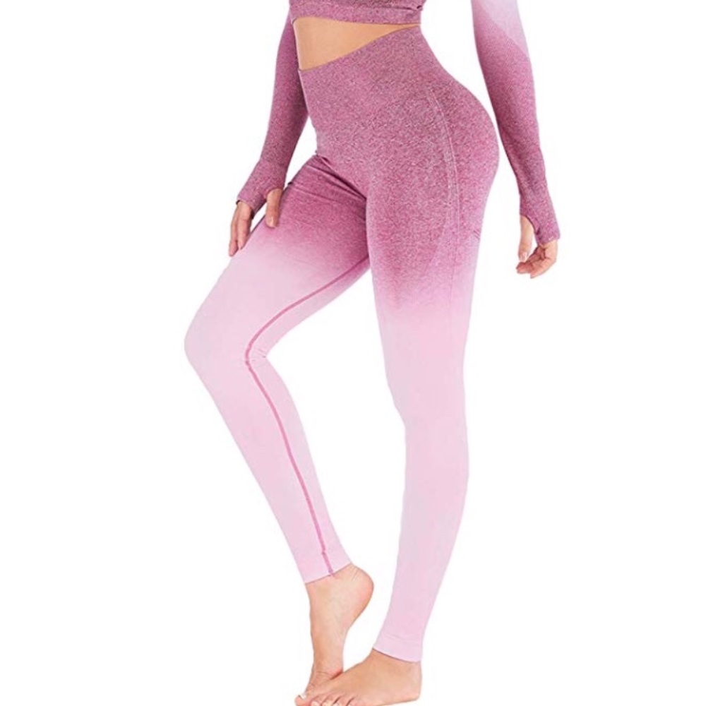 Ombré pink leggings